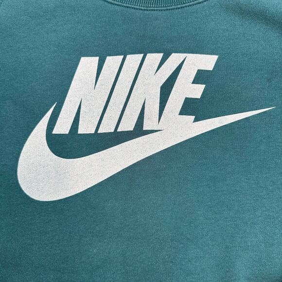 Nike Green Blue Teal Scoop Neck Pullover Terry Sweatshirt Womens S Regular Fit - Picture 5 of 8